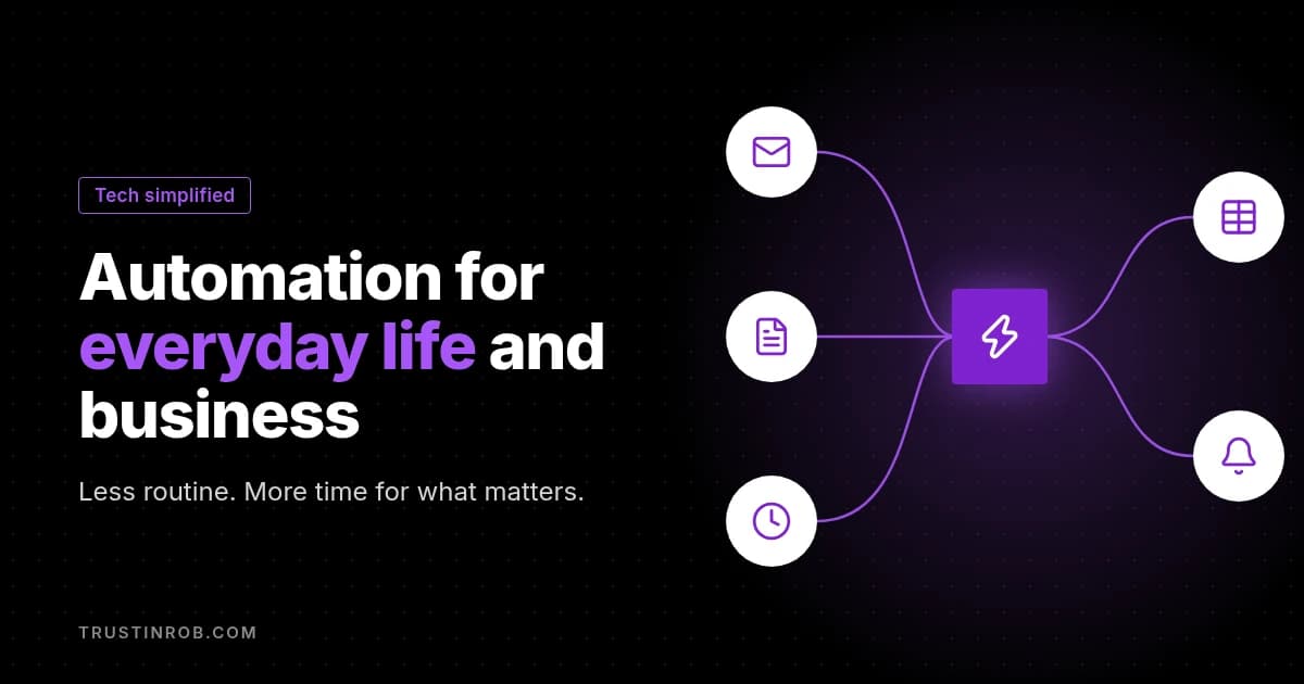 Illustration: email, invoice and reminder icons connected into one automated flow