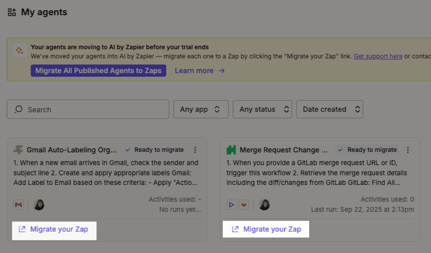 Migrating from Agents to AI by Zapier